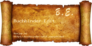Buchbinder Edit névjegykártya